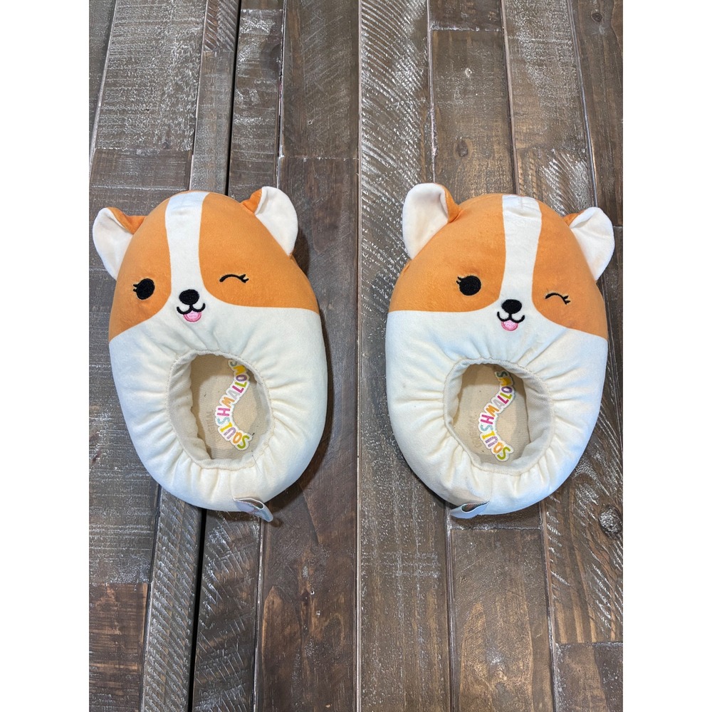 Cute Squishmallows‎ Corgi Slippers Women's Size 7-8 Plush Cozy Indoor Shoes